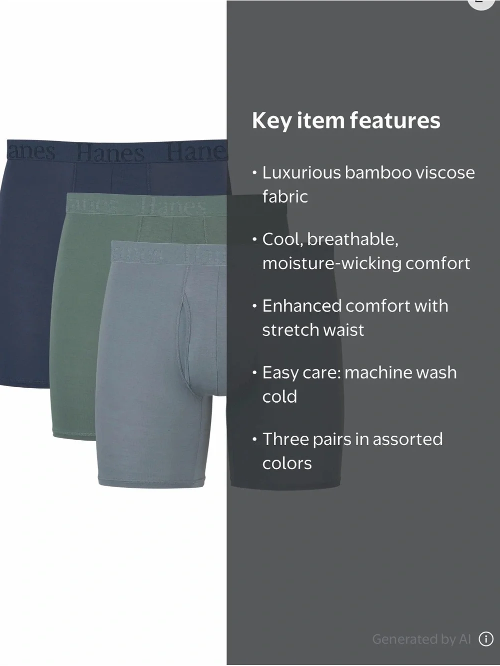💜Hanes Originals Men's SuperSoft Boxer Brief Underwear, 3pack Size:Small (28-30)